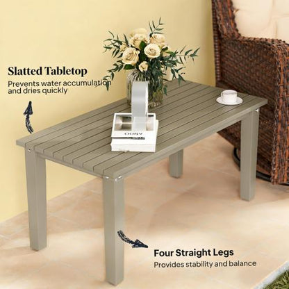 Outdoor Brown Table,Rectangle Outdoor Coffee Table