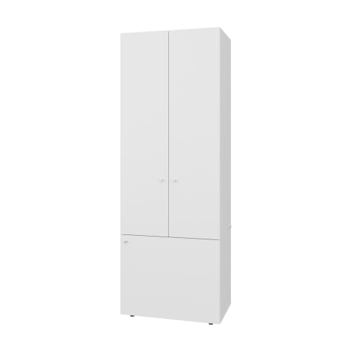 3-Door Tall Wardrobe Cabinet with 4 Shelves – Freestanding Storage Armoire for Bedroom or Entryway, White