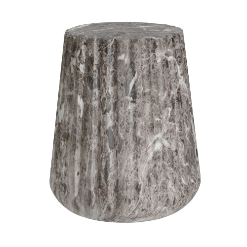 Outdoor Cleme Carved Side Table, Brown