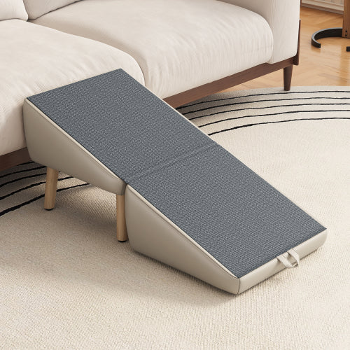 Foldable Ottoman Dog Stairs Ramp for Small Dogs and Cats 2-in-1 Pet Steps