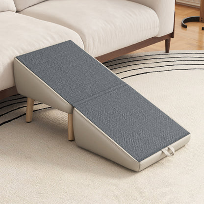 Foldable Ottoman Dog Stairs Ramp for Small Dogs and Cats 2-in-1 Pet Steps