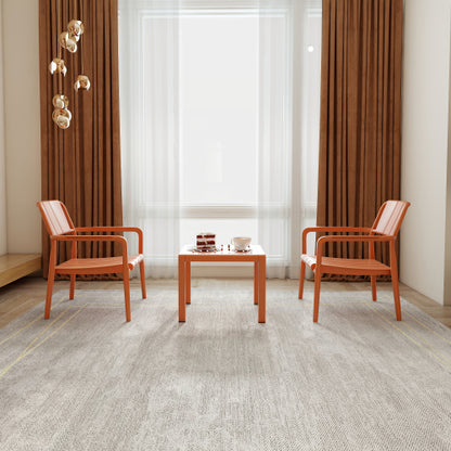 Holiday- 2-Piece PP Single-Seater Chairs + Coffee Table Set – Indoor/Outdoor Multi-Purpose Furniture for Living Room,Balcony,Beach (No Assembly Chairs, Easy Setup Table) – Polypropylene, Apricot Brown