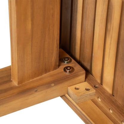 69" Acacia Wood Outdoor Dining Table with Slatted Top, 300 lbs Weight Capacity, Ideal for Patio & Garden Gatherings, Natural Color