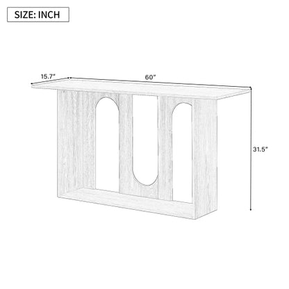 Modern and Curved Design Ash Veneer Console Table with Shelf,Suitable for Entryway,Hallway Living Room,Foyer,Corridor