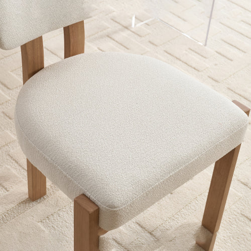 Wooden Dining Chairs Set of 2, Modern Fabric Upholstered Dining Room Chairs, Farmhouse Kitchen Chairs