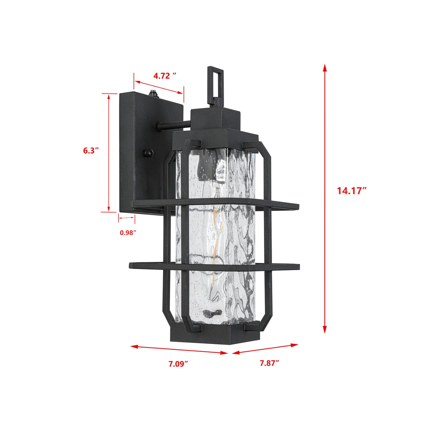 Outdoor Wall Light 1-Light 14.17-in H Matte Black Dusk to Dawn Led, Outdoor Wall Light