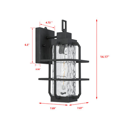 Outdoor Wall Light 1-Light 14.17-in H Matte Black Dusk to Dawn Led, Outdoor Wall Light