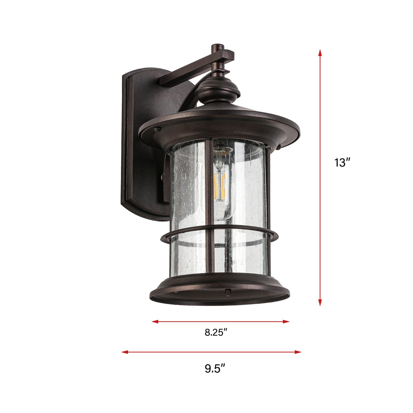 1-Light Black Outdoor Wall Sconce (1-Pack)