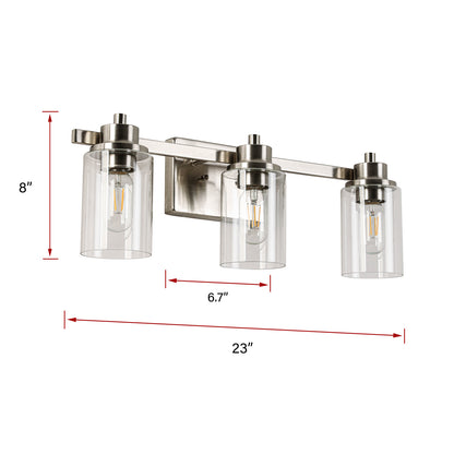 23-in 3-Light Brushed Nickel Led, Modern/Contemporary Vanity Light