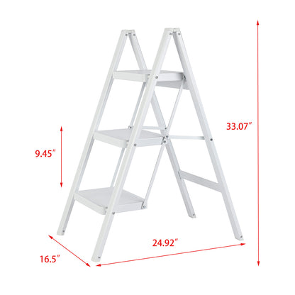 3-Step Iron Folding Step Stool Ladder 330 lbs. Load Capacity Type IA Duty Rating (5.38 ft. Reach Height), White Questions & Answers