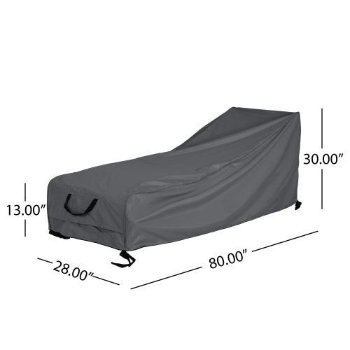 Shield Outdoor Slope Chaise Lounge Cover, Dark Gray