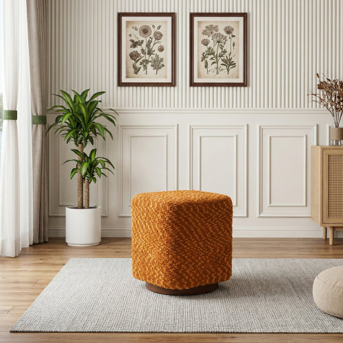 Ottoman Swivel Stool Upholstered Makeup Chair with 360¡ã Rotation Design