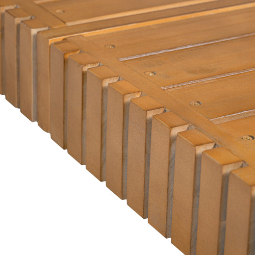 Outdoor Chaise Lounge Chair with 6-Position Adjustable Backrest,Acacia solid wood,Copper Teak Color