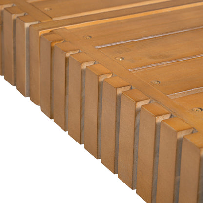 Outdoor Chaise Lounge Chair with 6-Position Adjustable Backrest,Acacia solid wood,Copper Teak Color