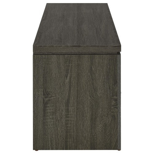 Weathered Grey 59 Inch Transitional TV Console with 2 Drawers for 64 Inch TV