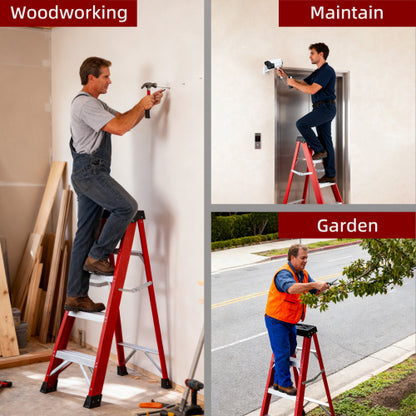 Fiberglass ladder, single-sided stepladder for electrical engineering ladder construction insulation ladder with a load capacity of 330 pounds