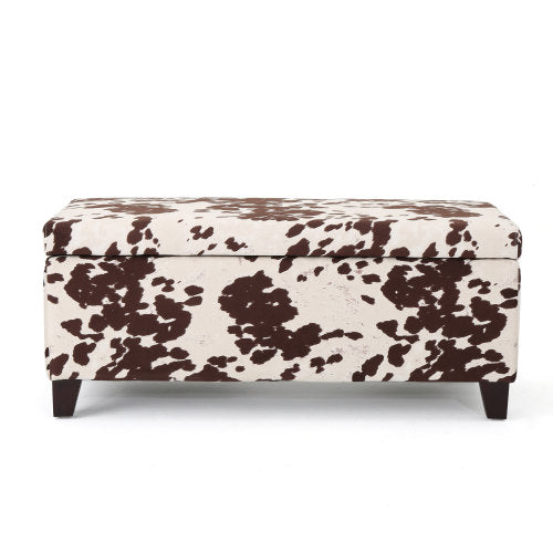 39 inch Velvet Storage Ottoman with Hinged Lid, Contemporary Design