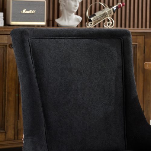 Set of 2 Leopard Print Fabric Dining Chairs, Mid-Century Solid Wood Chairs with Nailhead & 300lb Limit