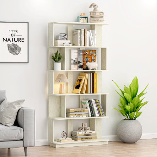 64.56 Inch 5-Tier Open MDF Bookshelf Free Combination Anti-Tip Design Multi-Color Household Display Shelf
