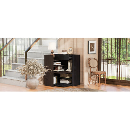 32.5 inch-58.8 inchW 40 inchH Multifuctional Storage Cabinet, Buffet Sideboard Cabinet with Drawer, Corner Cabinet for 44 inchH Window decor, Livingroom, Hallway, Entryway, Kitchen & Office  - Black & Walnut