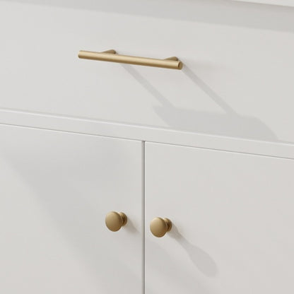 31" Bathroom Vanity with Sink, Bathroom Cabinet with Soft Close Doors and Adjustable Shelf, Curved Profile Design, Rubber Wood Legs, White