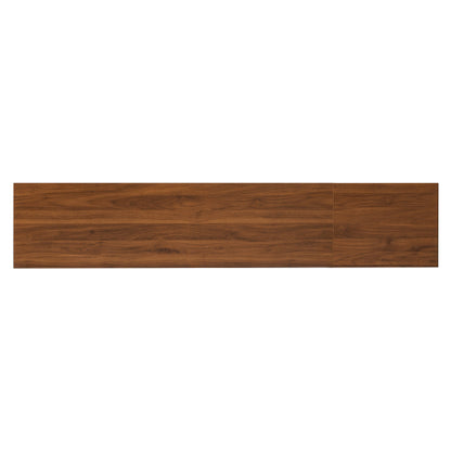 78.7 inch Walnut Fluted Glass Door TV Stand 2 Drawer Media Console Solid Wood Leg For 85 inch TV