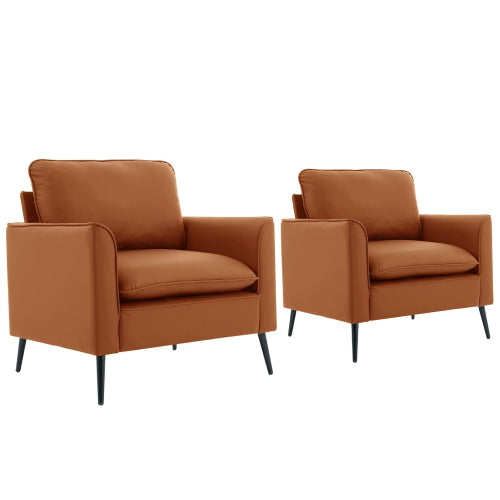 Cat-Paw Faux-Leather Single Accent Sofa Chair Nordic Retro Light-Luxury Side Chair for Living-Room Balcony Bedroom