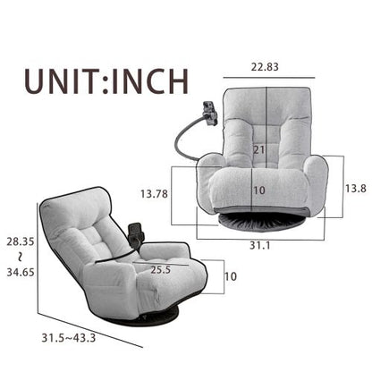 5-Angle Adjustable 360 degree  Rotatable Leisure Sofa Chair with Phone Holder
