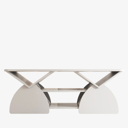 47.24 Inch Rectangular Storage Coffee Table, White