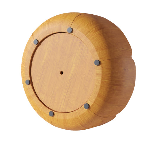 35.63" Round Outdoor Indoor Coffee Table, Modern Wood Grain Drum Center Table, Sturdy MGO (Magnesium Oxide) Waterproof, No-Assembly Table for Patio, Garden, Backyard, Living Room (Wood Color)