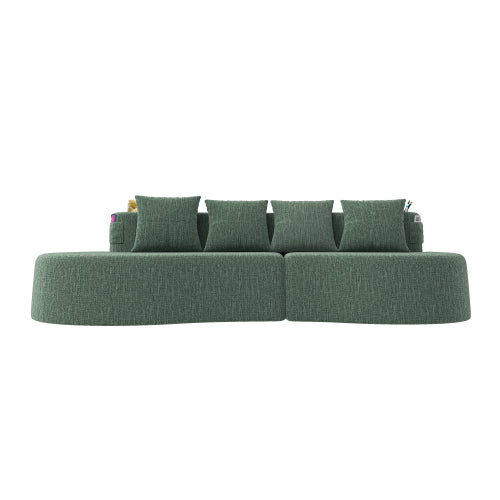Modern Curved Sectional 3 Seat Minimalist Elegant Half Moon Sofa Compressed Modular Sectional Sofa for Living Room, Office, Apartment