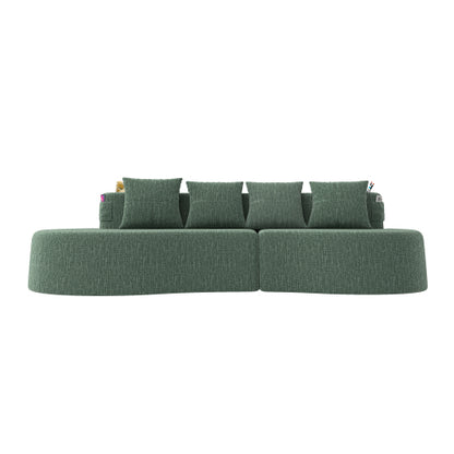 Modern Curved Sectional 3 Seat Minimalist Elegant Half Moon Sofa Compressed Modular Sectional Sofa for Living Room, Office, Apartment