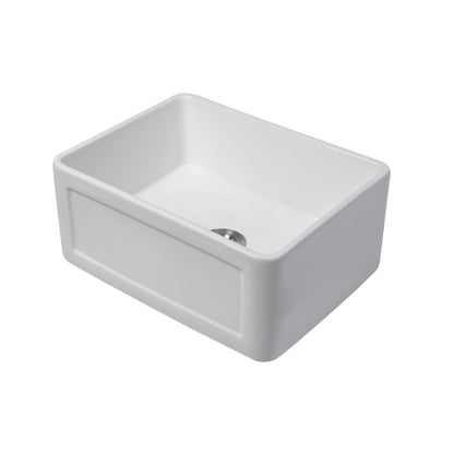 Small Farmhouse Sink - 24 x 18 x 10 inch Kitchen Sink White Apron-Front Ceramic Single Bowl Small Reversible Farm Sink Laundry Room Sink