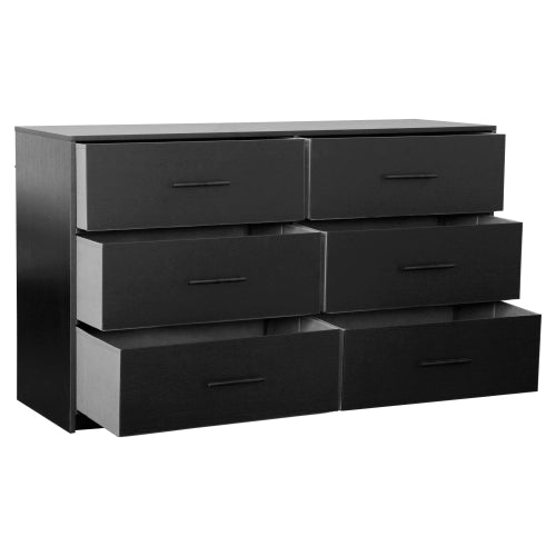6-Drawer Dresser with Large Fabric Drawers, Black