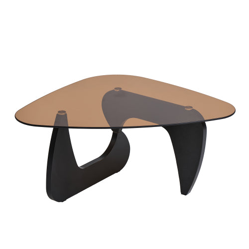 Small Farmhouse Glass Coffee Table, Black
