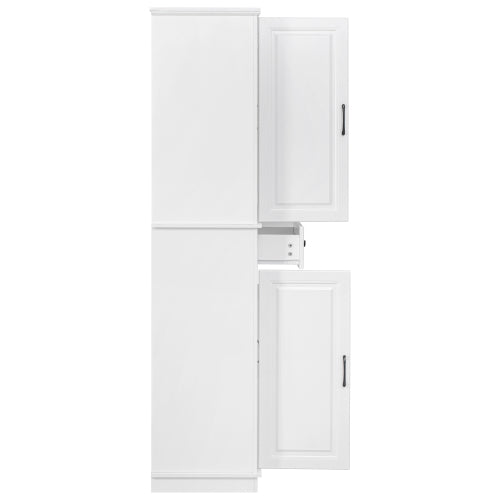 71inch  Farmhouse Pantry Cabinet with Pull-Out Organizers White