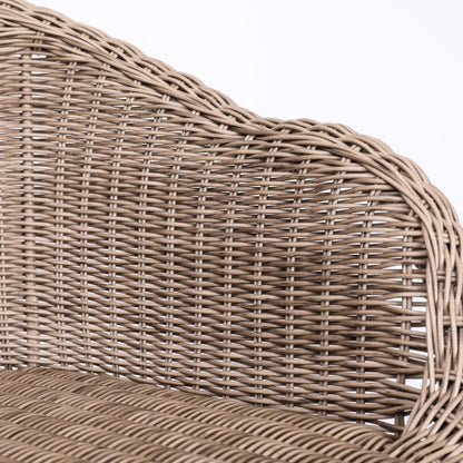 Ladd Outdoor Metal Wicker Barstool, Light Brown Faux Wicker, Set of 2