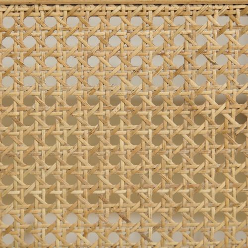 Set of 2 Beige French Louis Square Rattan Back Carved Solid Wood Dining Chairs, Antique Finish 300 LBS Weight Limit