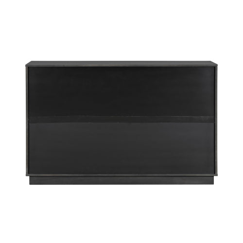 Black Storage Cabinet with 7 Drawers and 2 Doors