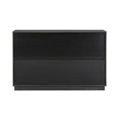 Black Storage Cabinet with 7 Drawers and 2 Doors