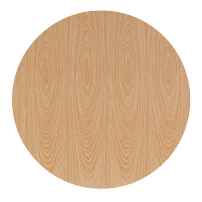 47 Inch Round Farmhouse Dining Table, Oak Finish