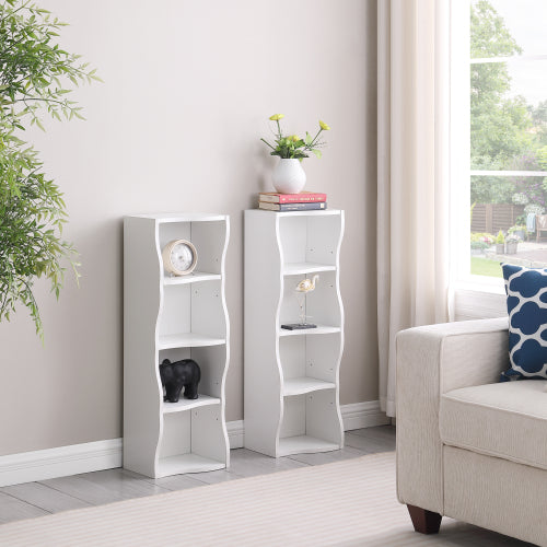 Ultra-Thin 8-Layer Wavy Border Bookshelf Detachable Combined Adjustable Shelf Home Office Storage Rack