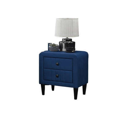 Navy Blue Velvet 2-Drawer Nightstand, 21inch¡Á16inch¡Á22inchH