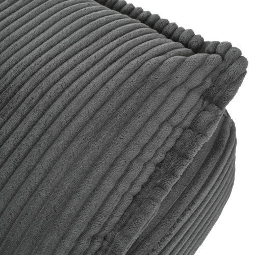 85.4 inch  U-Shape Modern Curved Corduroy Sofa with 2 Decor Throw Pillows