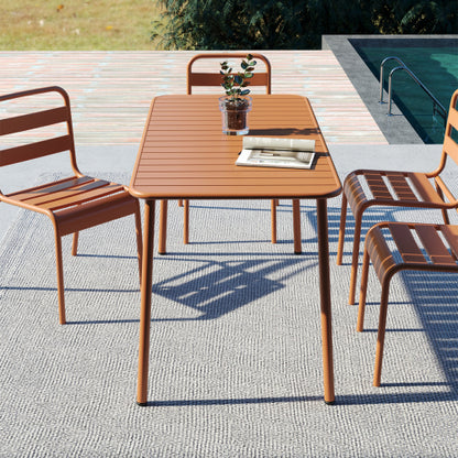 Sella long table outdoor (red)dining table villa courtyard balcony table outdoor leisure table simple garden waterproof table