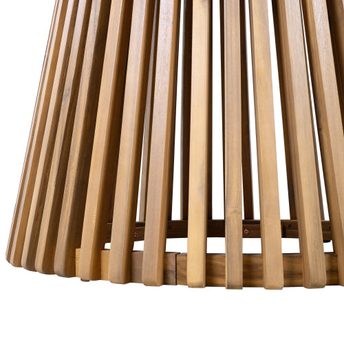 Outdoor Acacia Wood Patio Dining Table, 47.25-inch extra-large round dining table,for Backyard, Lawn, Balcony,Light Teak