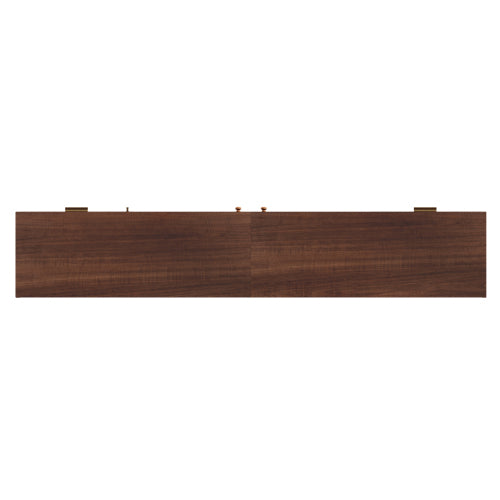 86.6 inch Dark Brown App Controlled LED Rattan TV Stand Glass Cabinets Fits Up To 90 inch TV