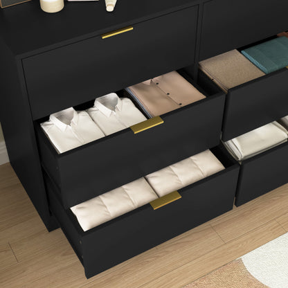 Simply Modern 6-Drawer Dresser, Chest of Drawers for Bedroom, Living Room, Hallway, and Entryway - Large Storage Cabinet Black