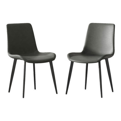 Upholstered Dining Chairs with Metal Legs, Set of 2, Gray