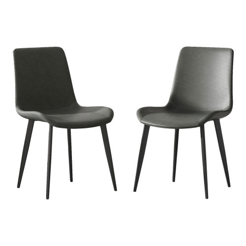 Upholstered Dining Chairs with Metal Legs, Set of 2, Gray